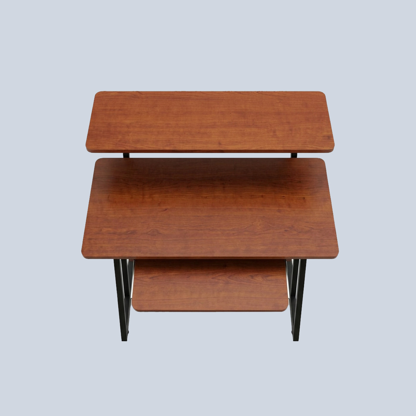 Lumi Z-Shaped Wood Workstation with slide-out keyboard tray FWS10-5