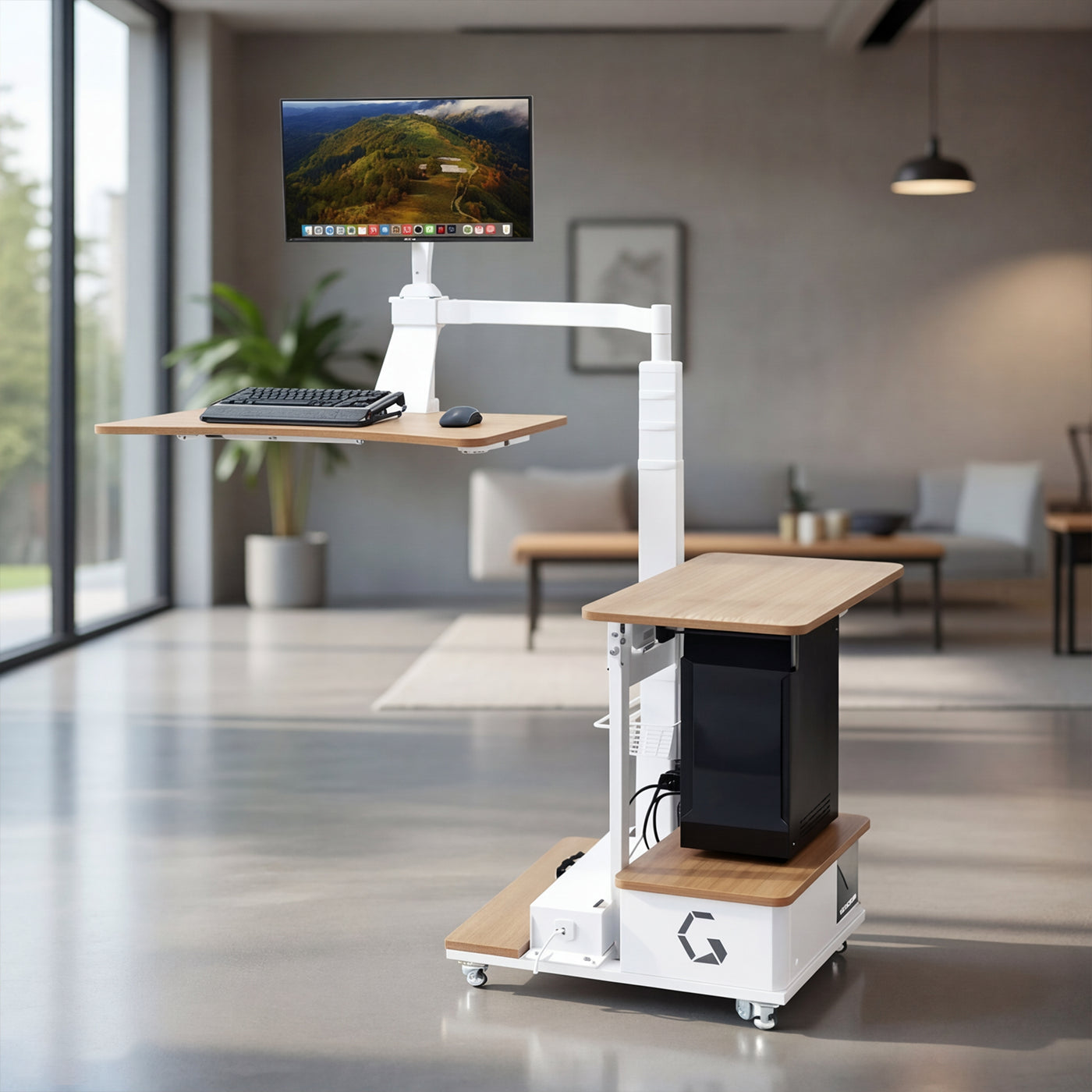 Ingrem Floating Table - Wood Grain White Right Rudder additional product image