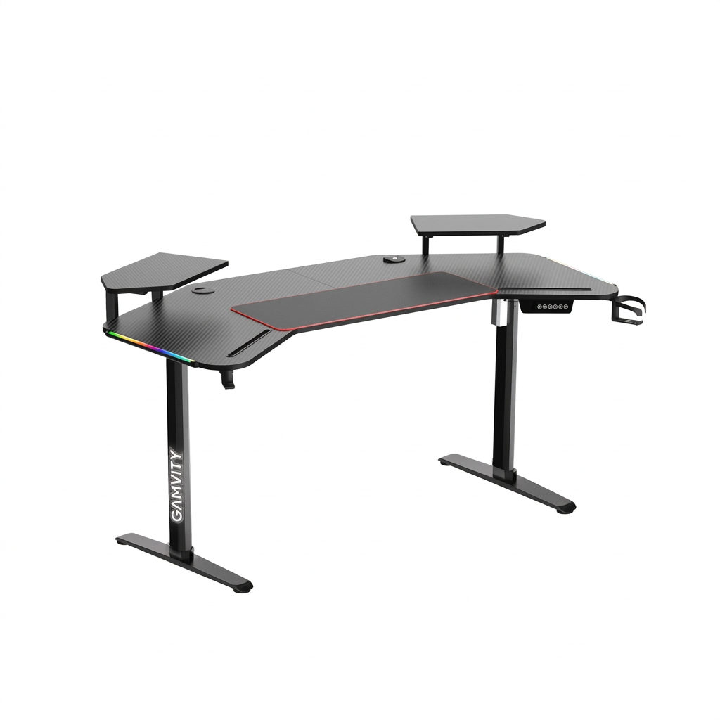 Gamvity Electric Height Adjustable Gaming Desk - Black product photo