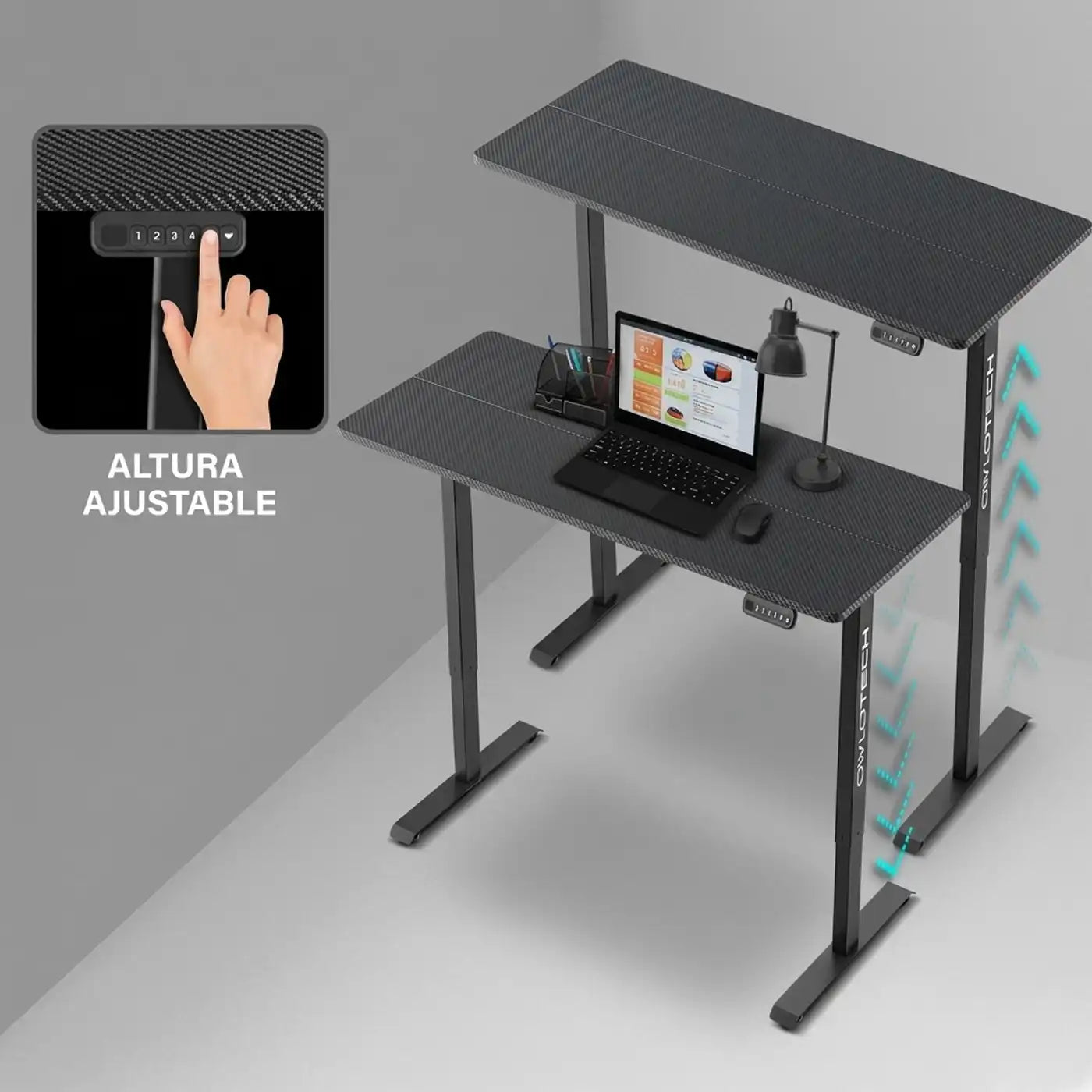 Owlotech Manager Height Adjustable Desk with Motor Black product image