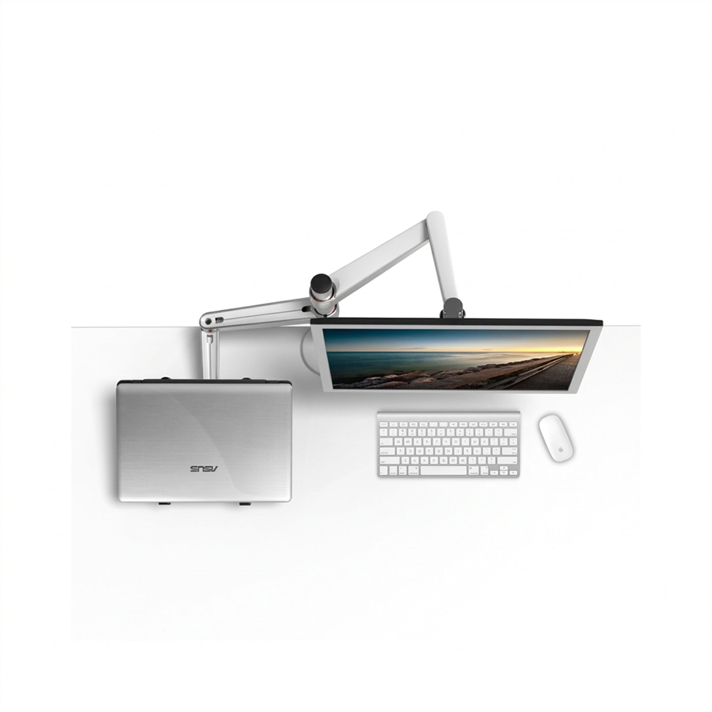 Gamvity 2-in-1 Adjustable Monitor & Laptop Arm Stand 17" 32" Monitor 10" 15 6"
