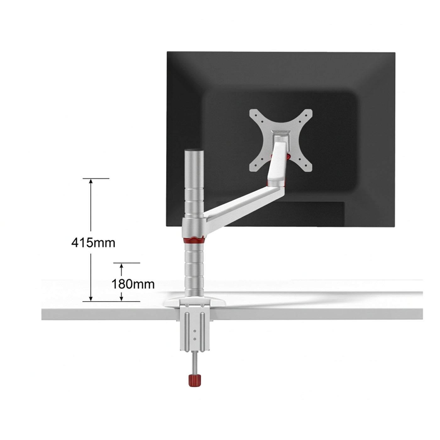 Gamvity Single-Arm Aluminum Desk Clamp Monitor Mount for 27" 32" Displays