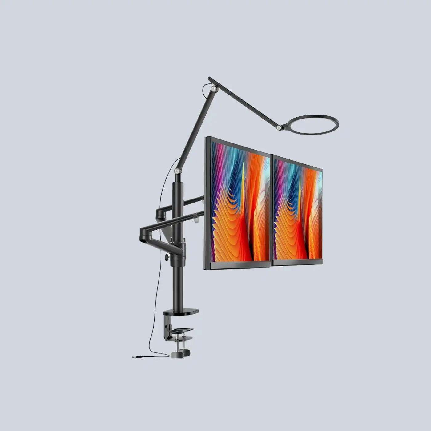 Dual Monitor Stand with Lamp Ol-2lt additional product image