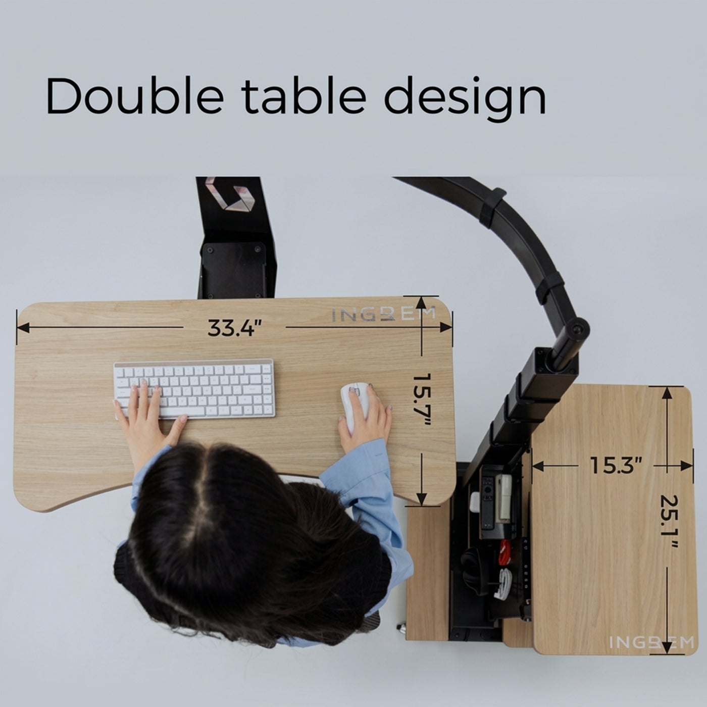 Ingrem Floating Table - Wood Grain White Left Rudder additional product image
