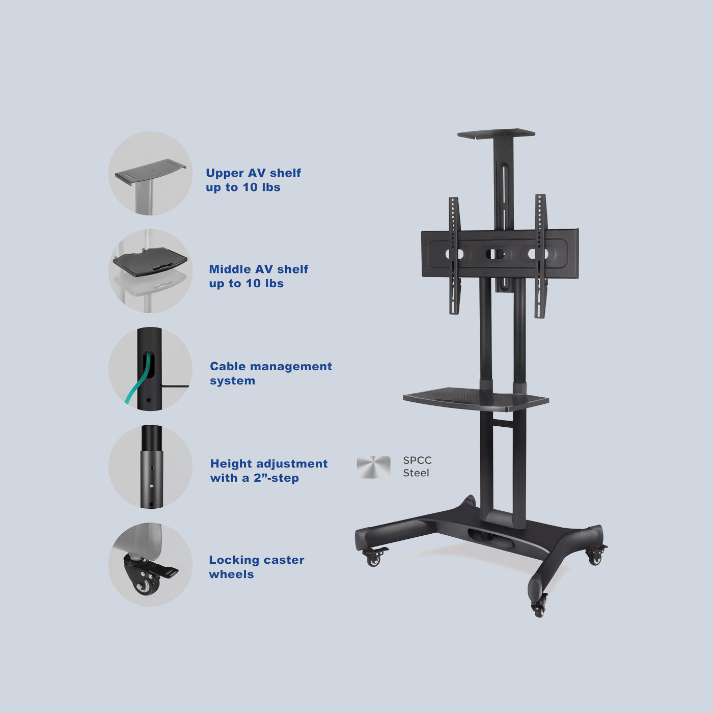 Gamvity Trolley with Wheels Adjustable Stand additional product image