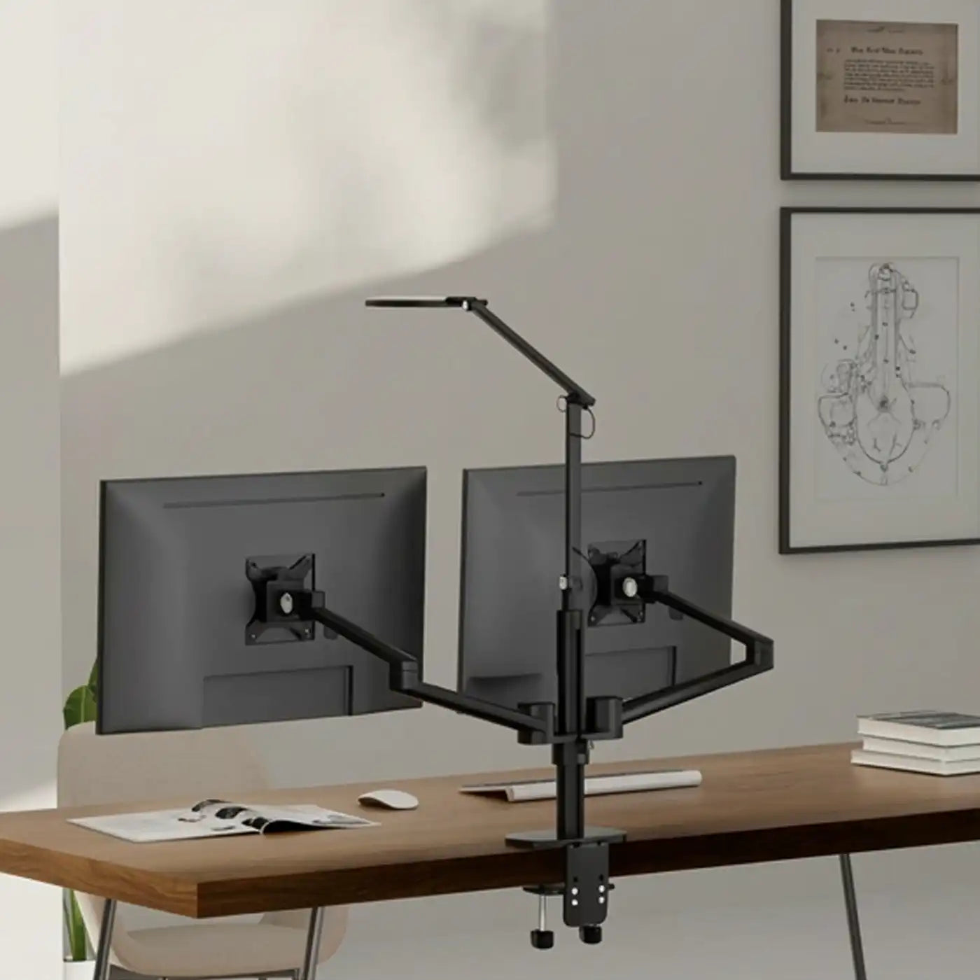 Dual Monitor Stand with Lamp Ol-2lt product image