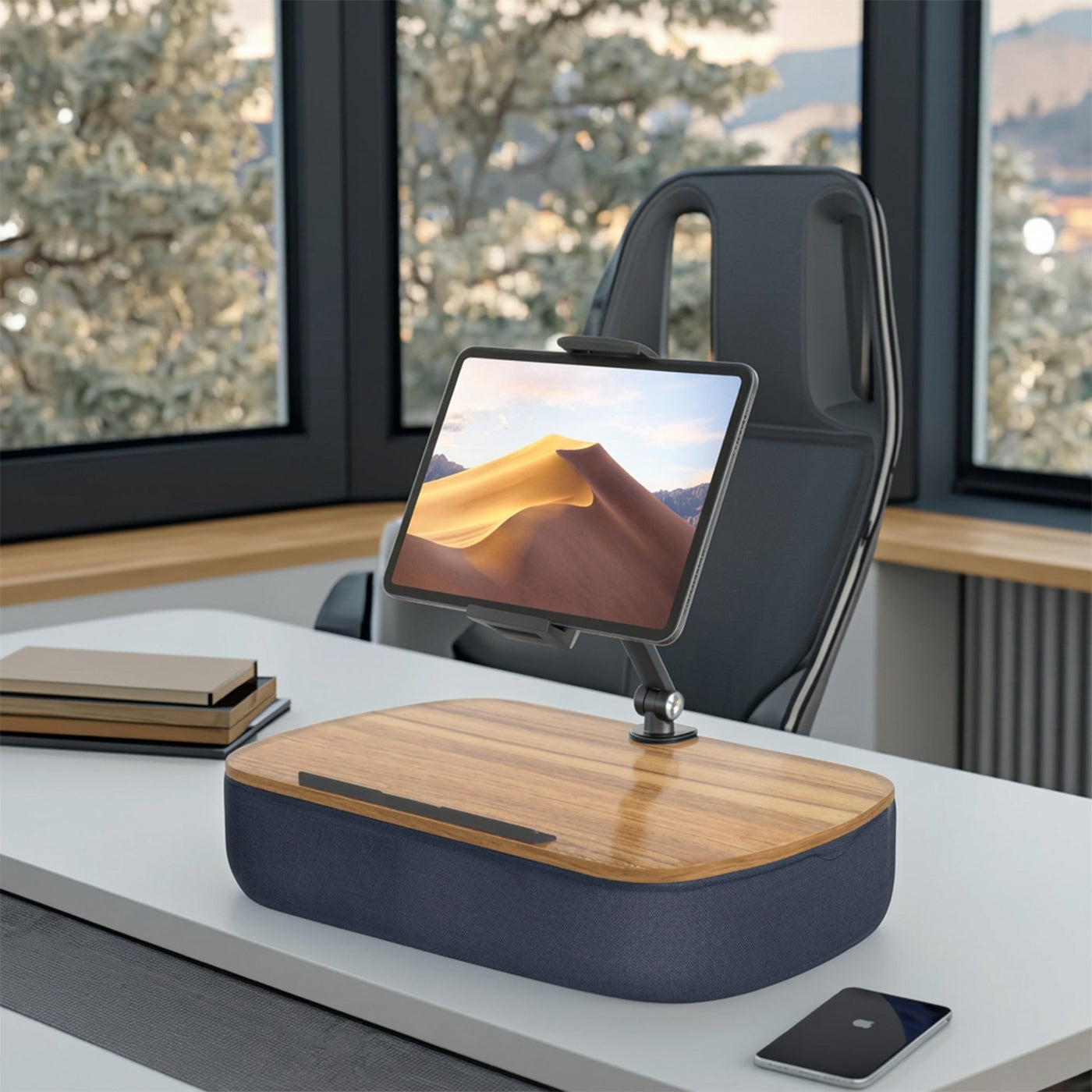 Gamvity Ergo360 Pro Adjustable Aluminum & Wooden Desktop Stand product image