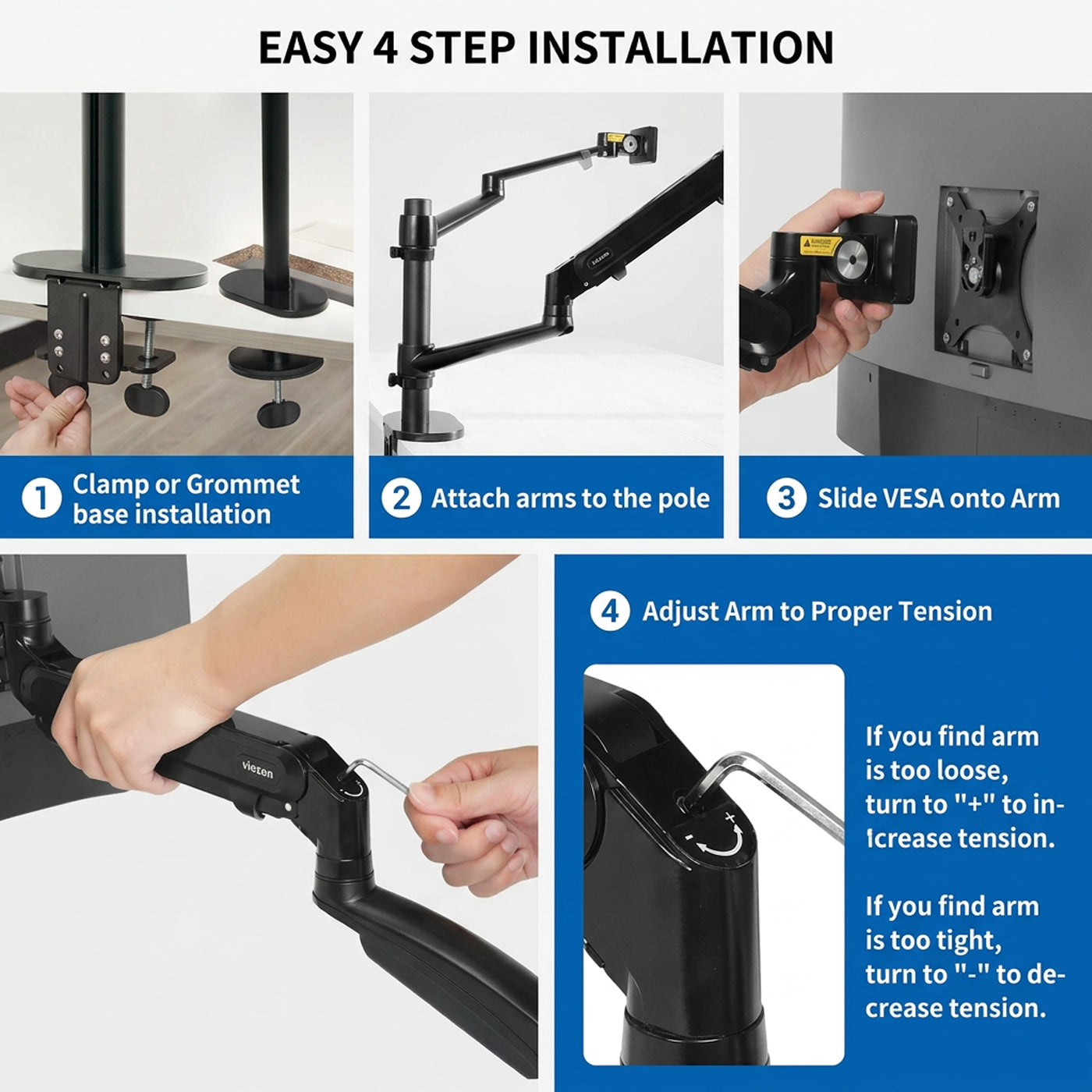 Gamvity Aluminum Holder Stand Full Motion Ol-3l Pro- Black additional product image