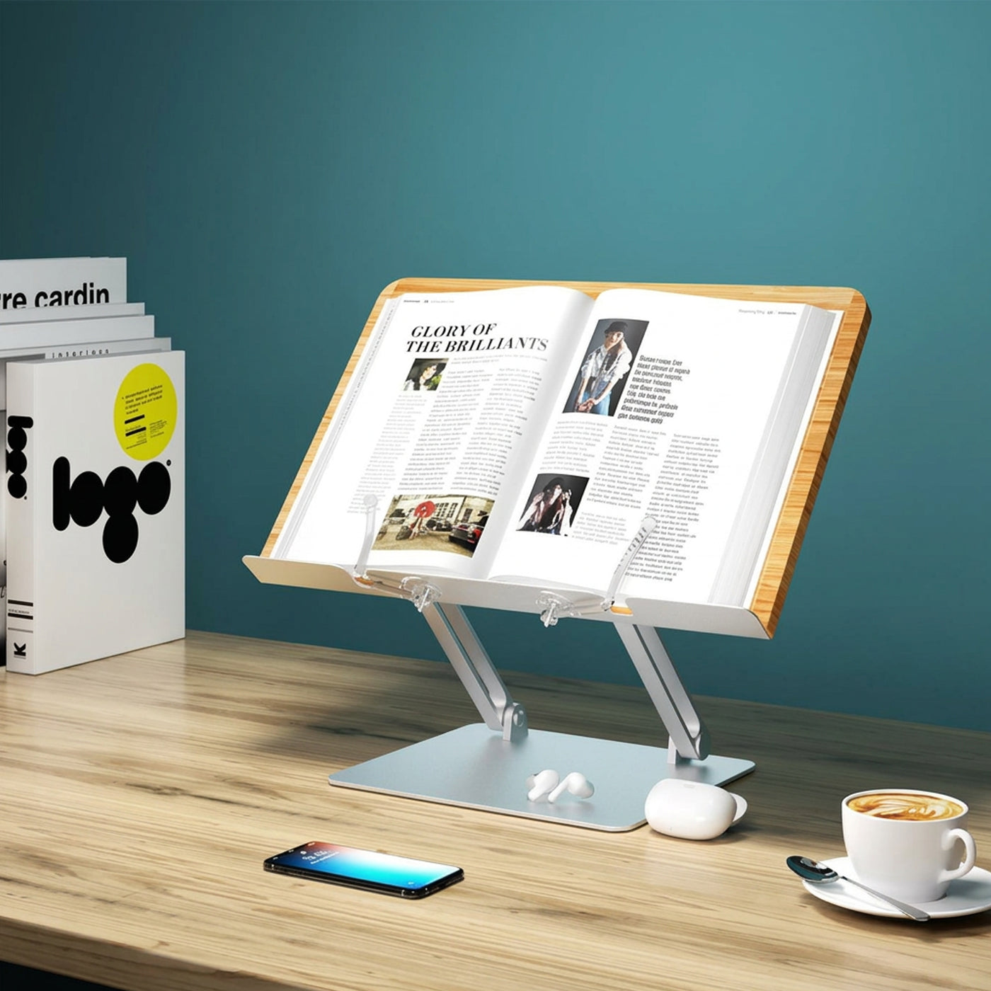 Gamvity Modern Ergonomic Adjustable Acrylic Book & Laptop Stand Foldable & product image