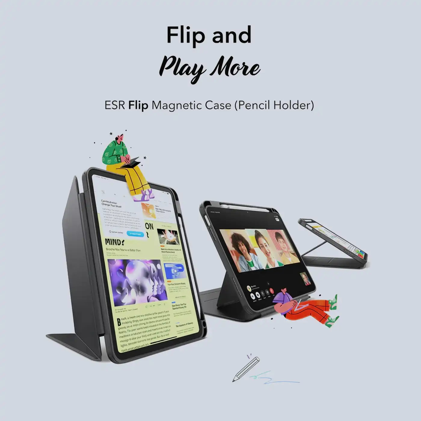 ESR iPad 10 11 Flip Magnetic Case - Black additional product image