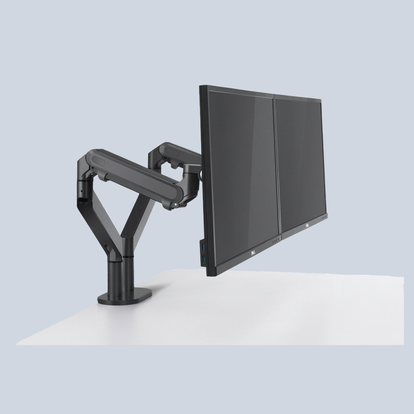 Gamvity Adjustable Dual Monitor Arm Stand Aluminum Mount for 27" Monitors