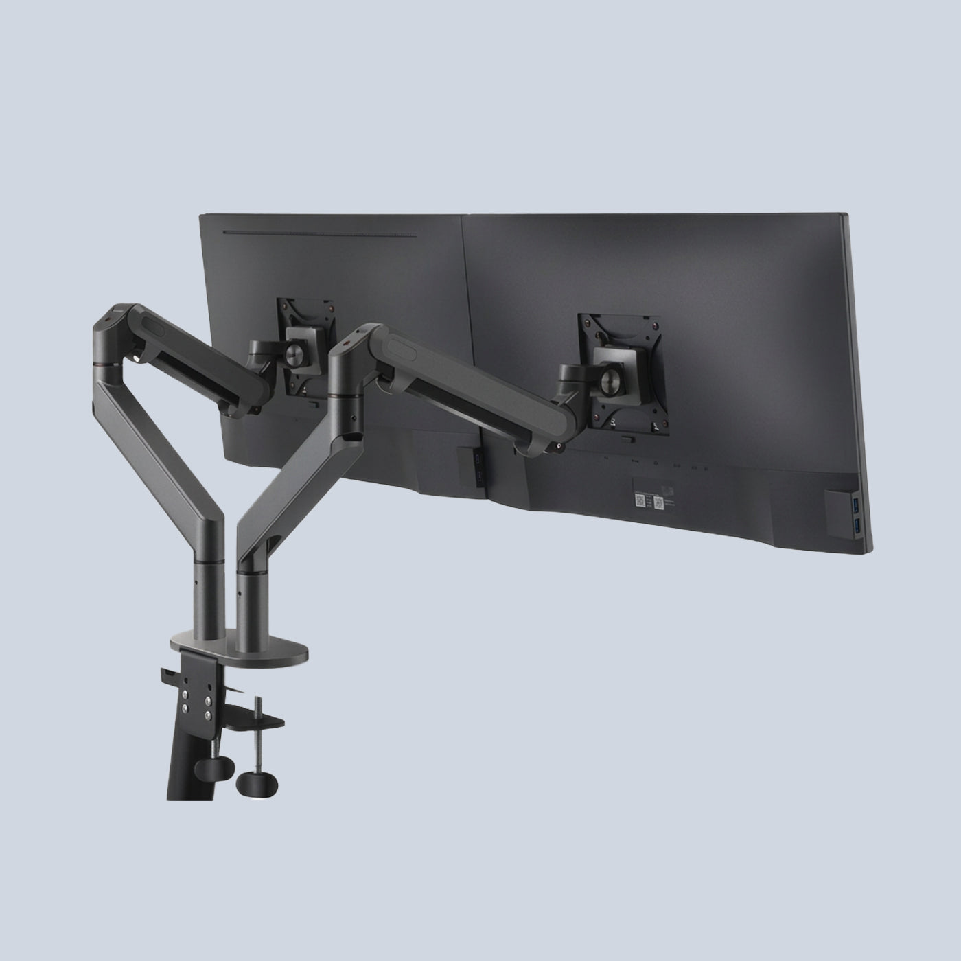 Gamvity Adjustable Dual Monitor Arm Stand Aluminum Mount for 27" Monitors product photo