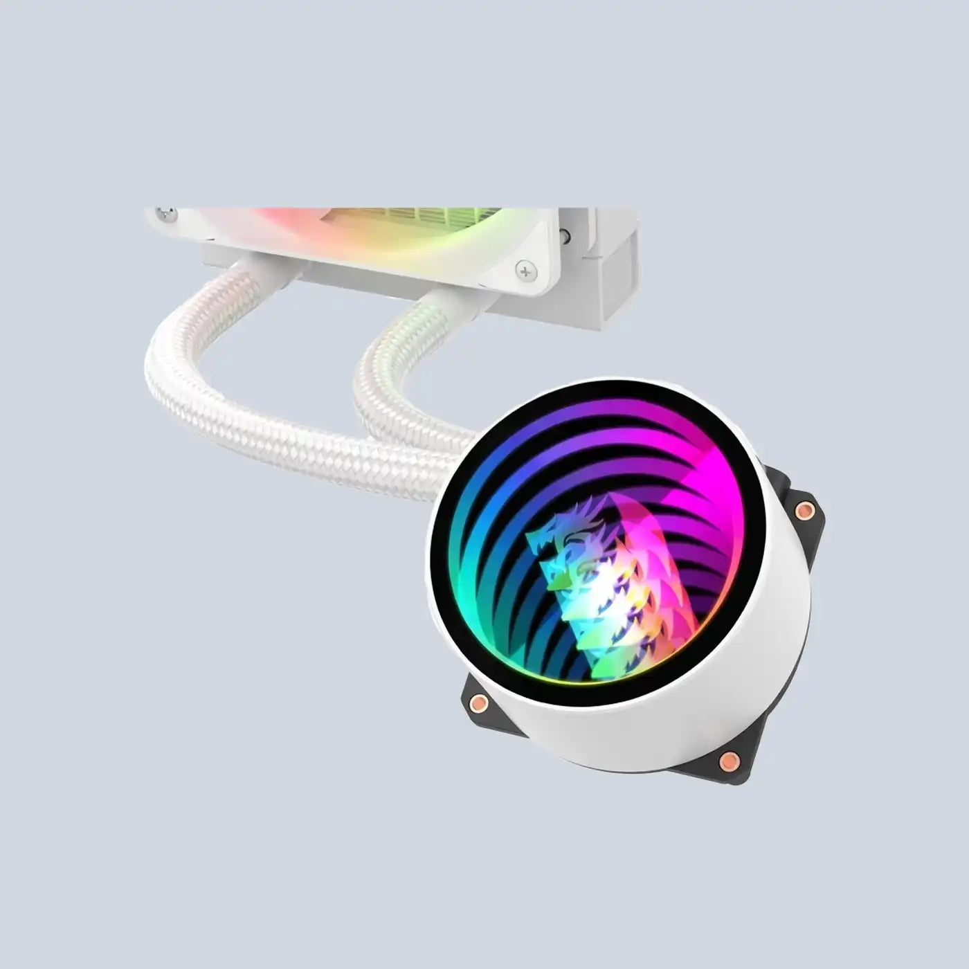 Ccw-3011 Argb Liquid Cpu Cooler 240mm Radiator 2x 120mm Fans Pwm Control - White