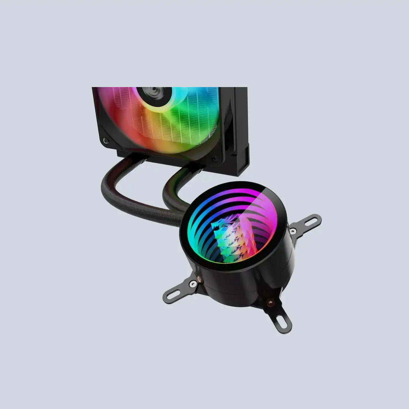 Ccw-3011 Argb Liquid Cpu Cooler 240mm Radiator 2x 120mm Fans Pwm Control - Black