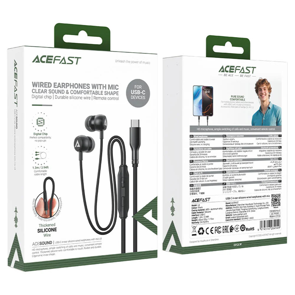 Acefast Wired Earphones L8 -White product image