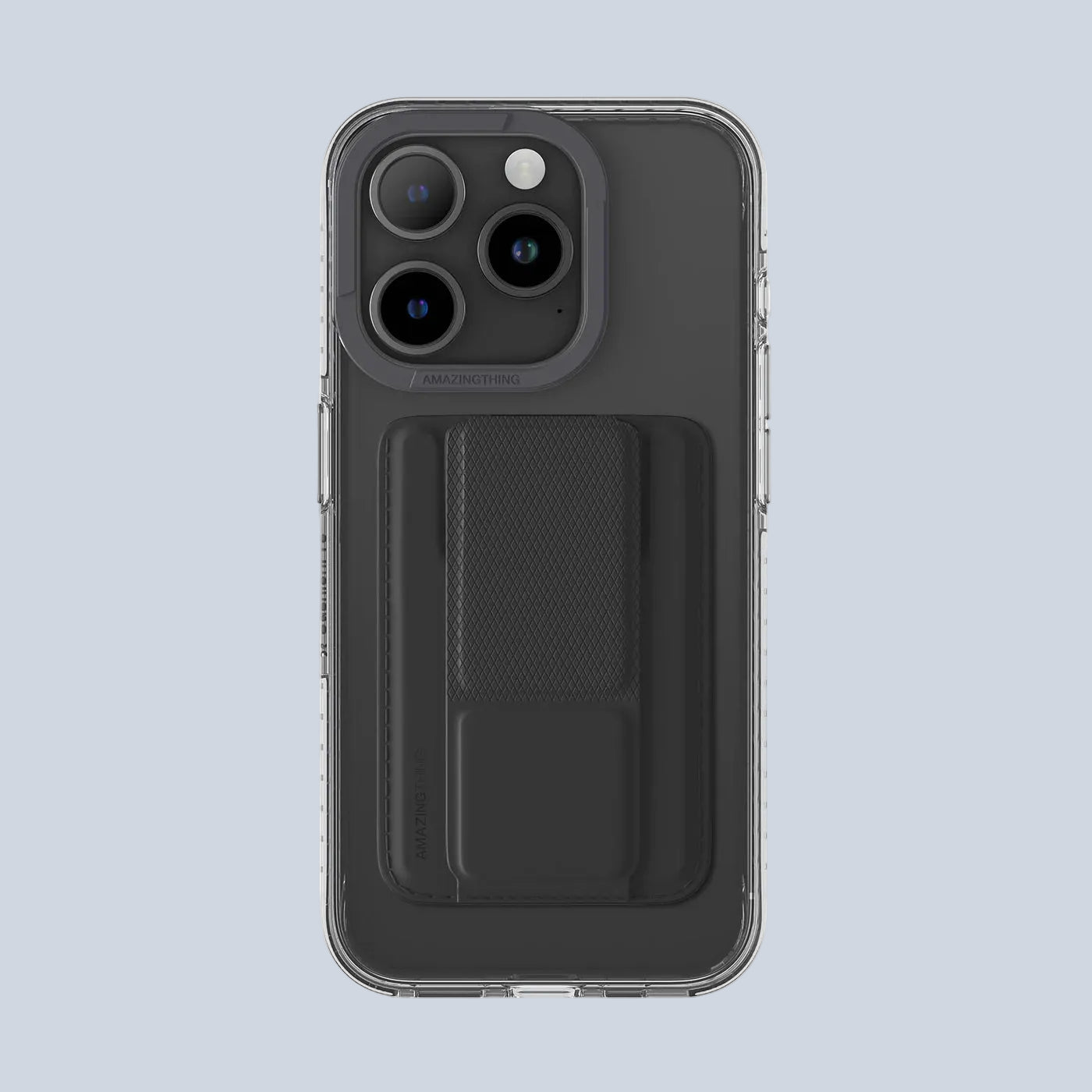 Phone case with a black grip on a white background