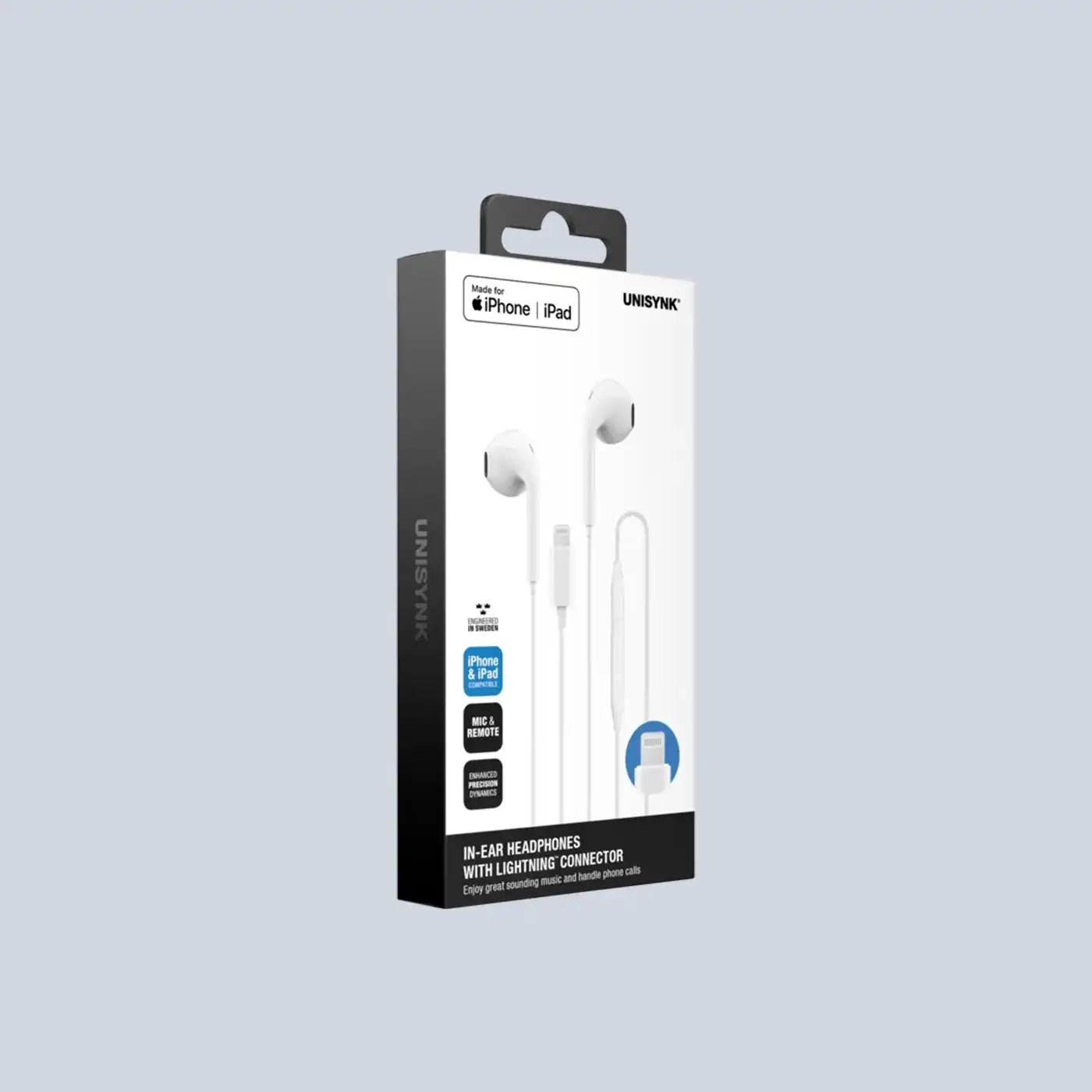 Unisynk In-Ear Headphones W. Lightning Connector White