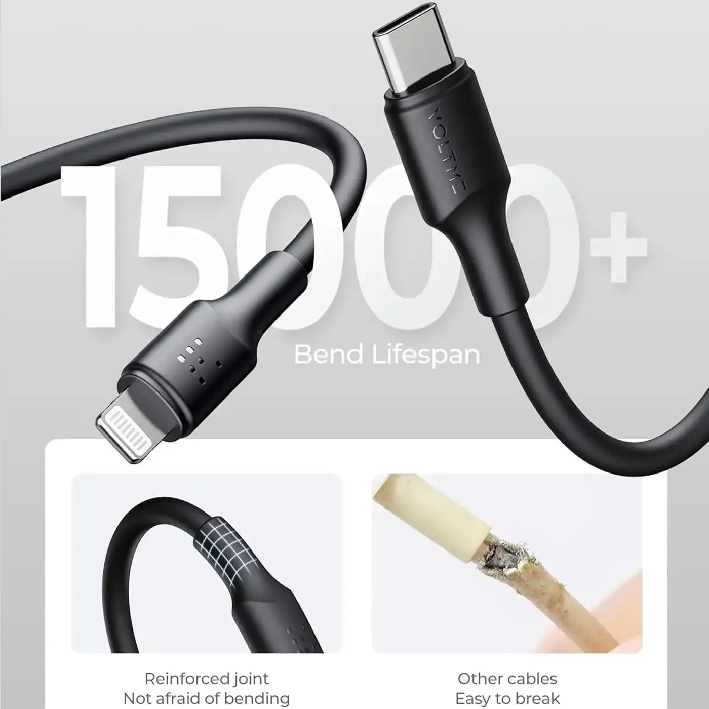 Voltme Powerlink EDC Series Type-C To Lightning Cable - 30W PD  1.2M - Black