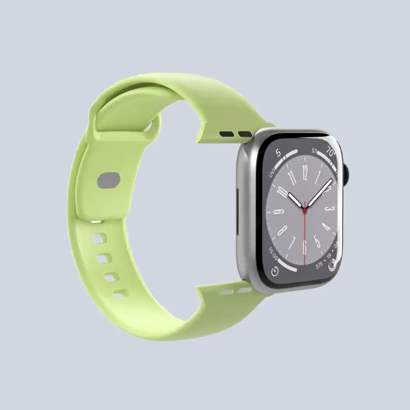 حزام ساعة ⁦Puro⁩ من السيليكون لساعة ⁦Apple Watch 42⁩–⁦44⁩–⁦45-49 mm⁩، أخضر فاتح