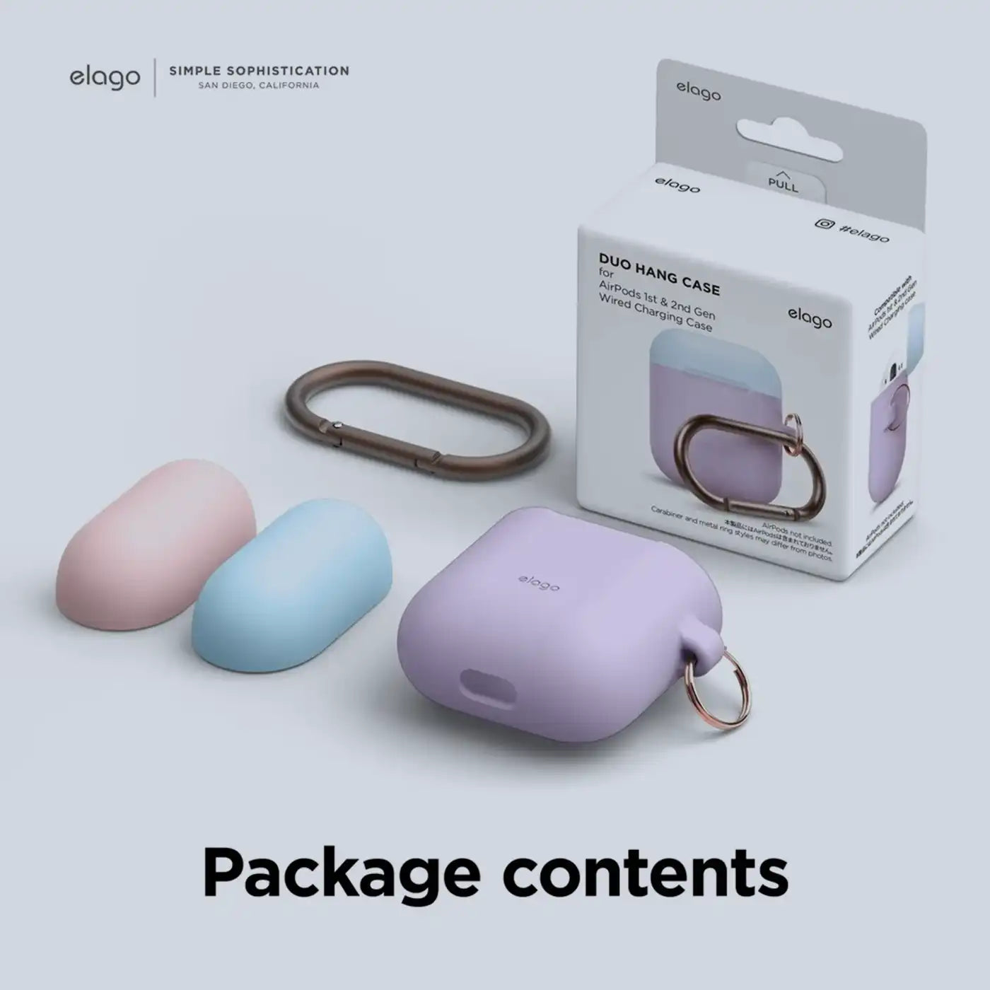 ⁦Elago AirPods Duo Hang Case - Dark Brown⁩