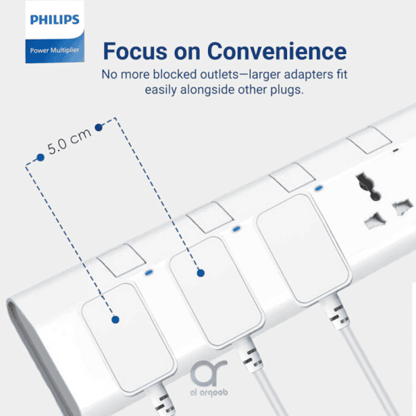 Philips 4-Way Universal Power Extension Cord 3M White product photo