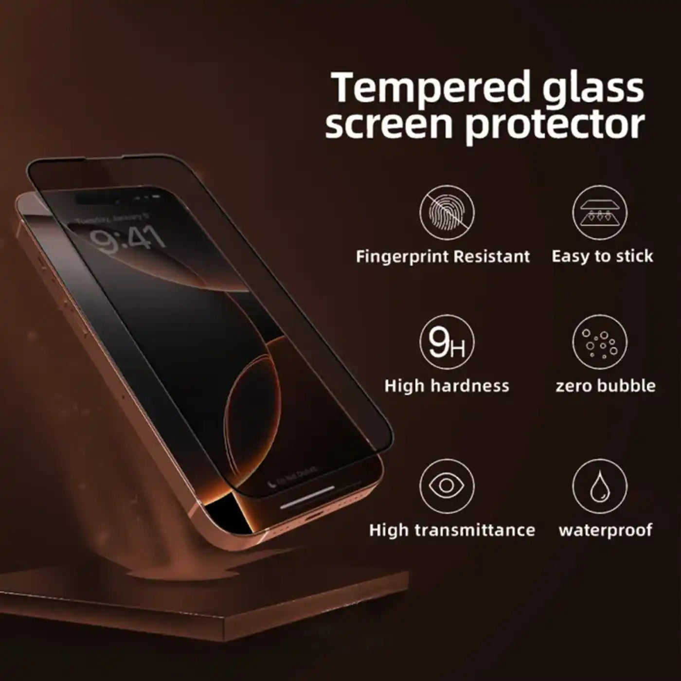 ⁦Brave iPhone 16 Pro Privacy Screen Protector - Privacy Black⁩