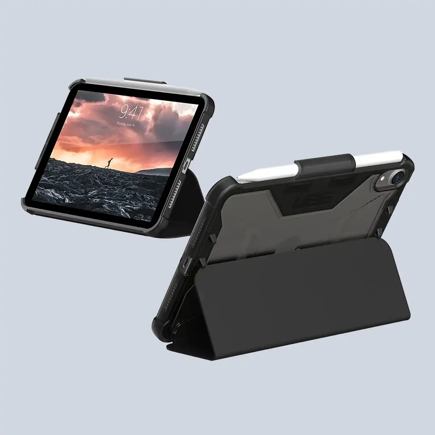 ⁦UAG APPLE IPAD MINI 6 / 6TH GEN PLYO CASE - BLACK & ICE⁩