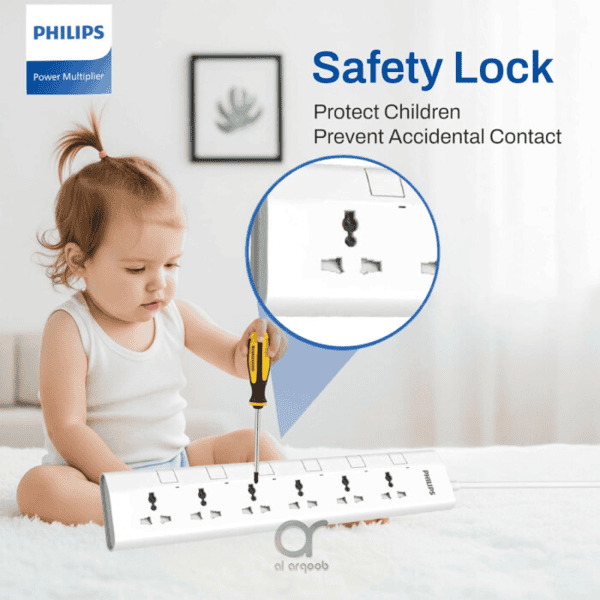 Philips 6-Way Universal Power Extension Cord 1 5M White additional product image