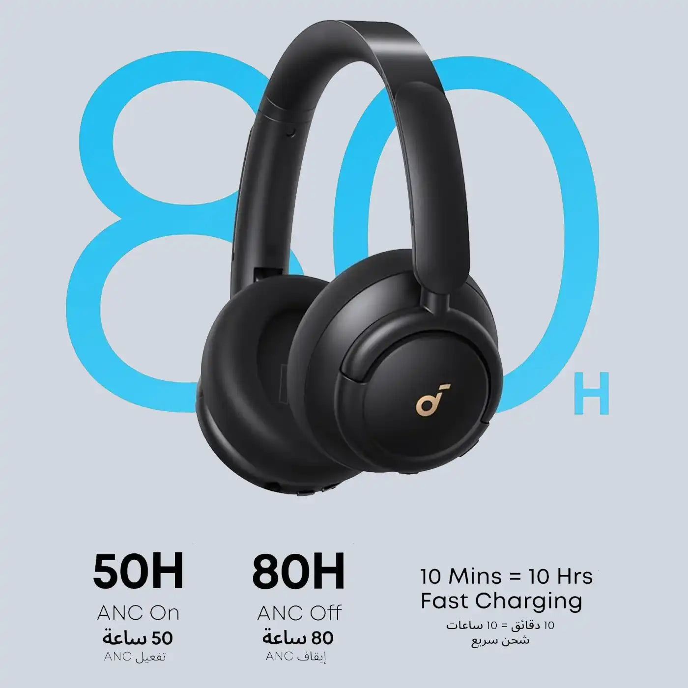 ⁦Soundcore Q30 Wireless Headphones⁩, ⁦Active Noise Cancelling⁩, ⁦Black⁩
