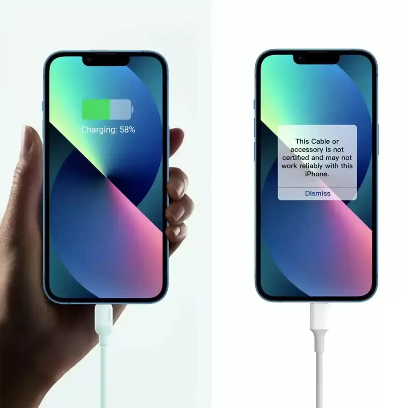 ⁦Ugreen⁩ كابل شحن سريع ⁦USB Type C - Lightning⁩ أخضر