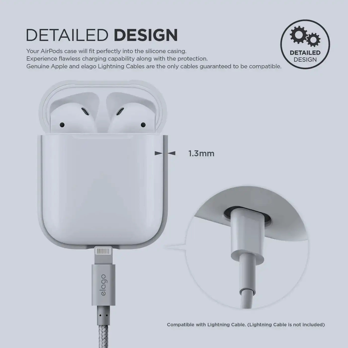 حافظة ⁦Elago Airpods⁩ سيليكون ⁦Nightglow Blue⁩