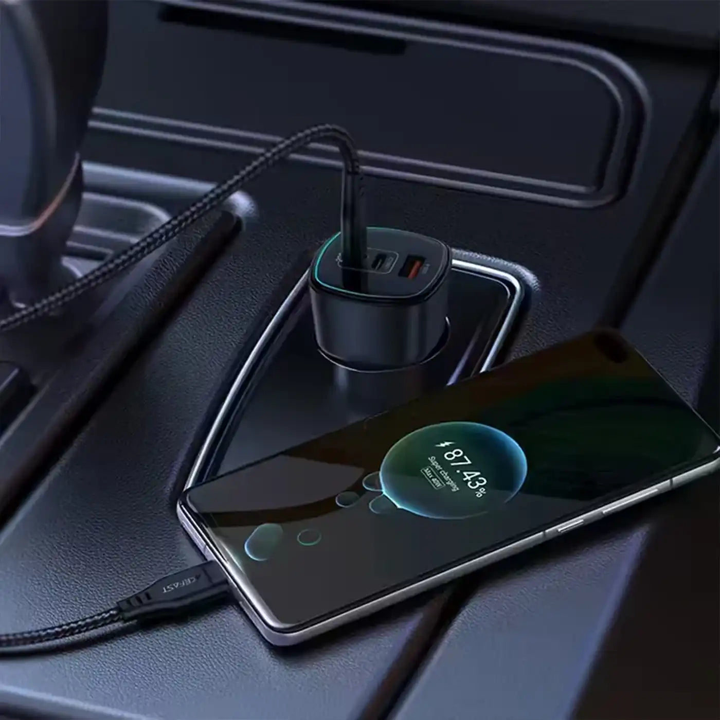 شاحن سيارة ⁦Acefast Fast Charge B18 200W (2xUSB-C + 1xUSB-A)⁩