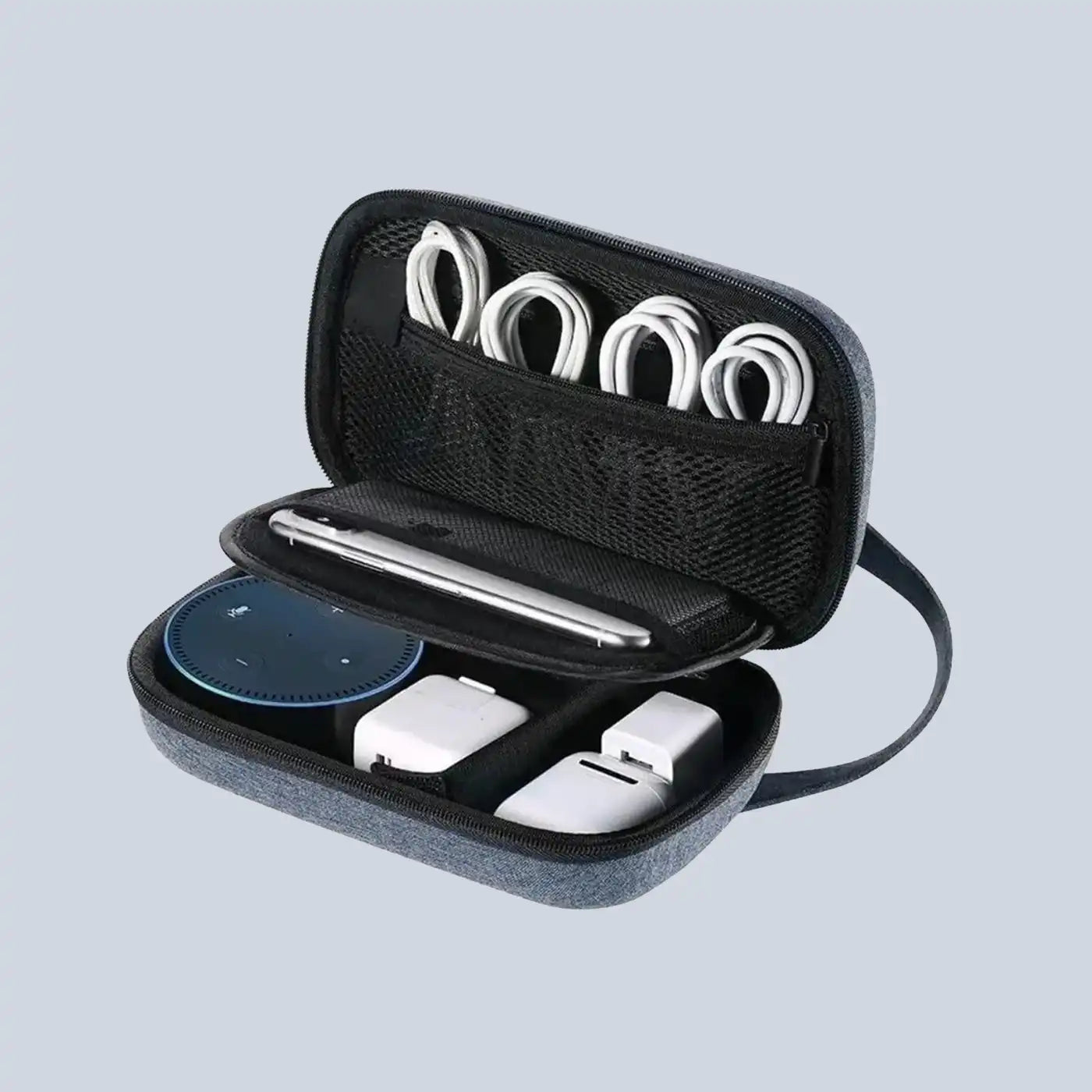 UGREEN Travel Carry Hard Case Cable Tidy Storage Box Pouch grey