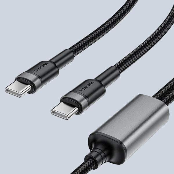 Acefast Charging Data Cable C22-02 USB-C to 2xUSB-C 100W 1 2M product photo