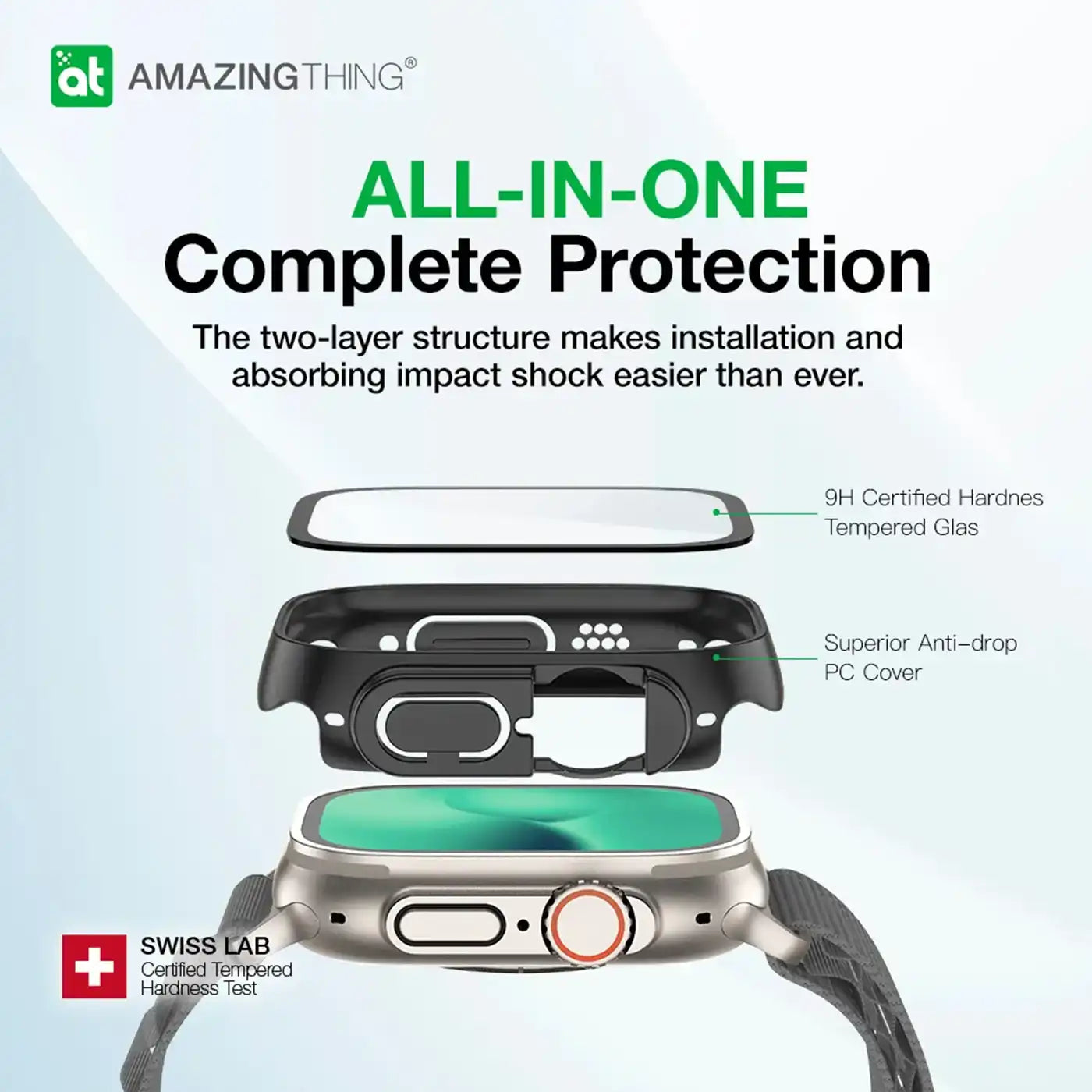 ⁦AmazingThing Apple Watch Ultra Full Glass Case⁩