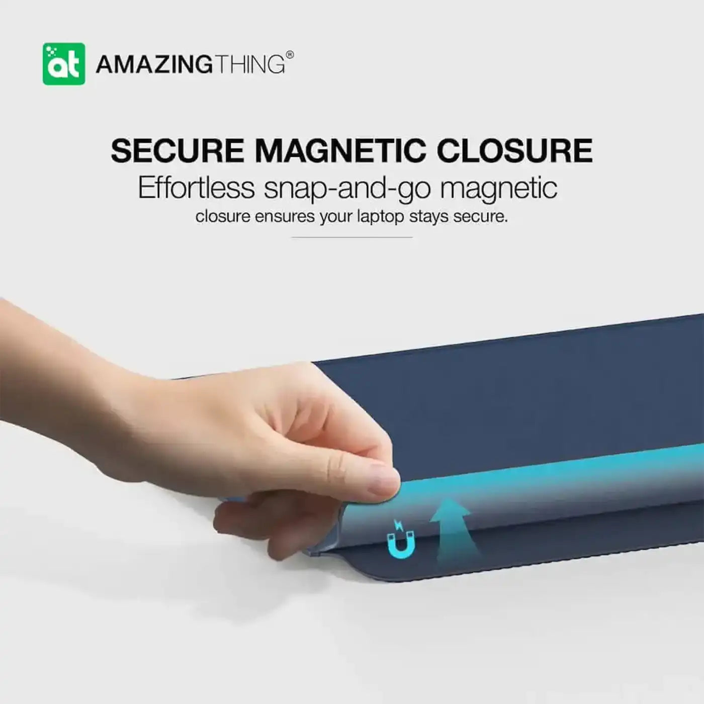 ⁦AmazingThing Matte PRO MAG Sleeve⁩ باللون الأزرق لجهاز ⁦MacBook PRO 14/13⁩ و ⁦MacBook Air 13.6/13⁩