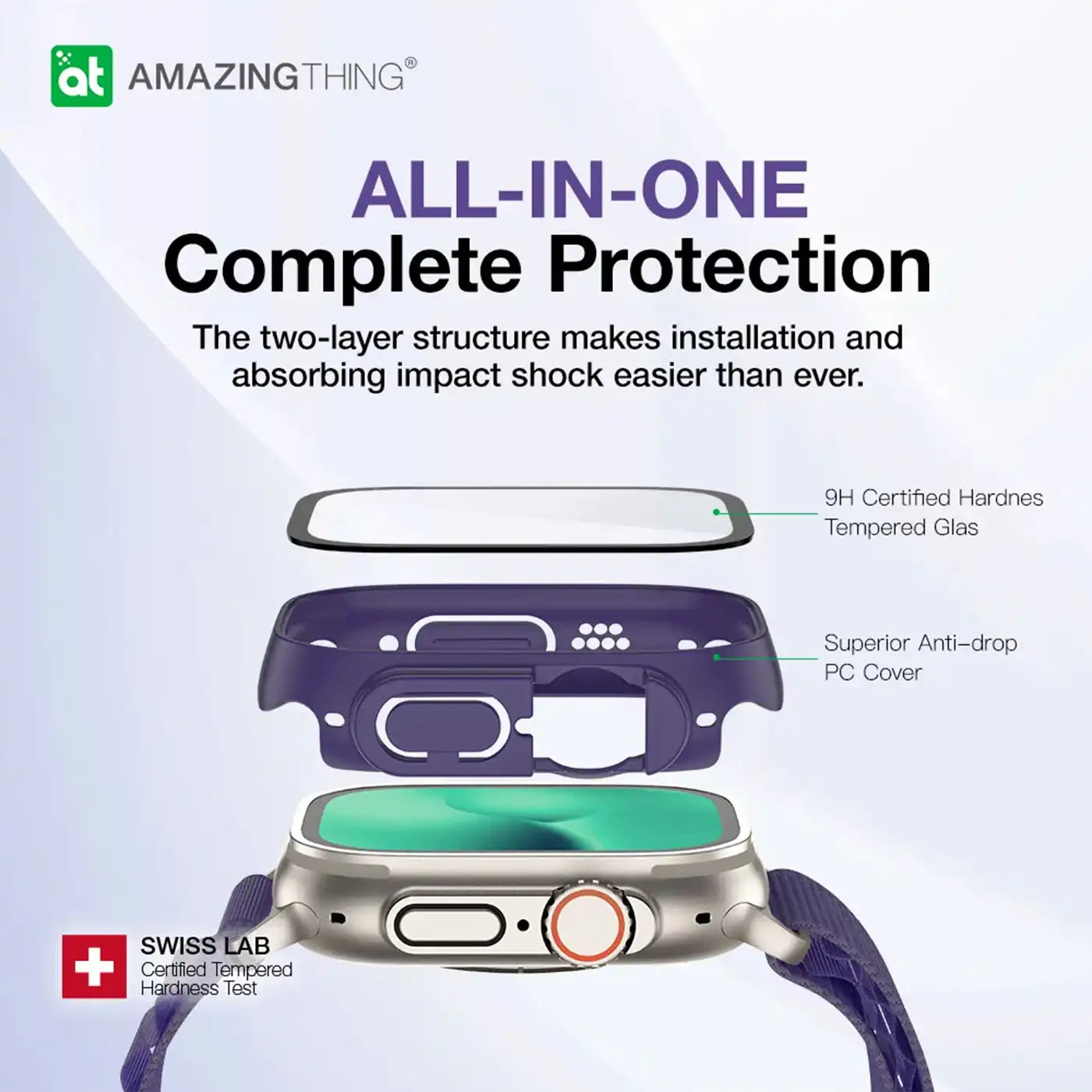 ⁦AmazingThing Marsix Pro Apple Watch Ultra 49mm Case - Deep Purple⁩