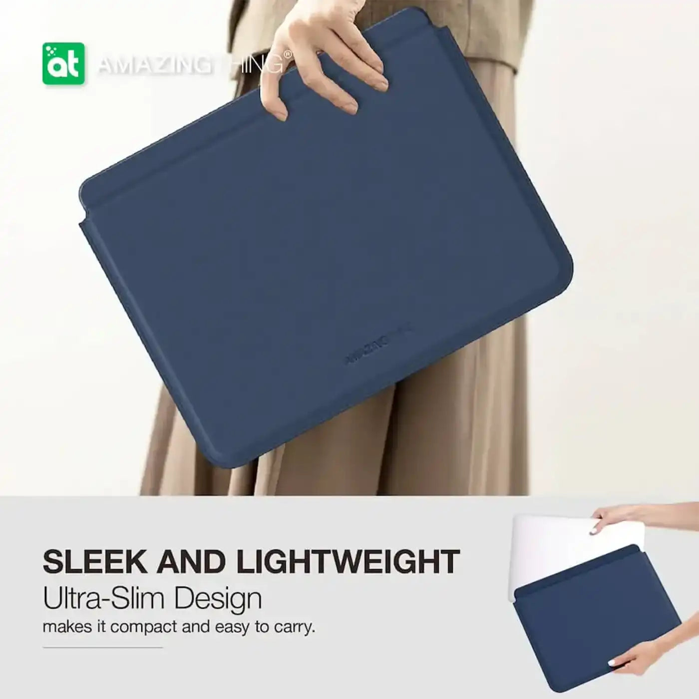 ⁦AmazingThing Matte PRO MAG Sleeve⁩ باللون الأزرق لجهاز ⁦MacBook PRO 14/13⁩ و ⁦MacBook Air 13.6/13⁩