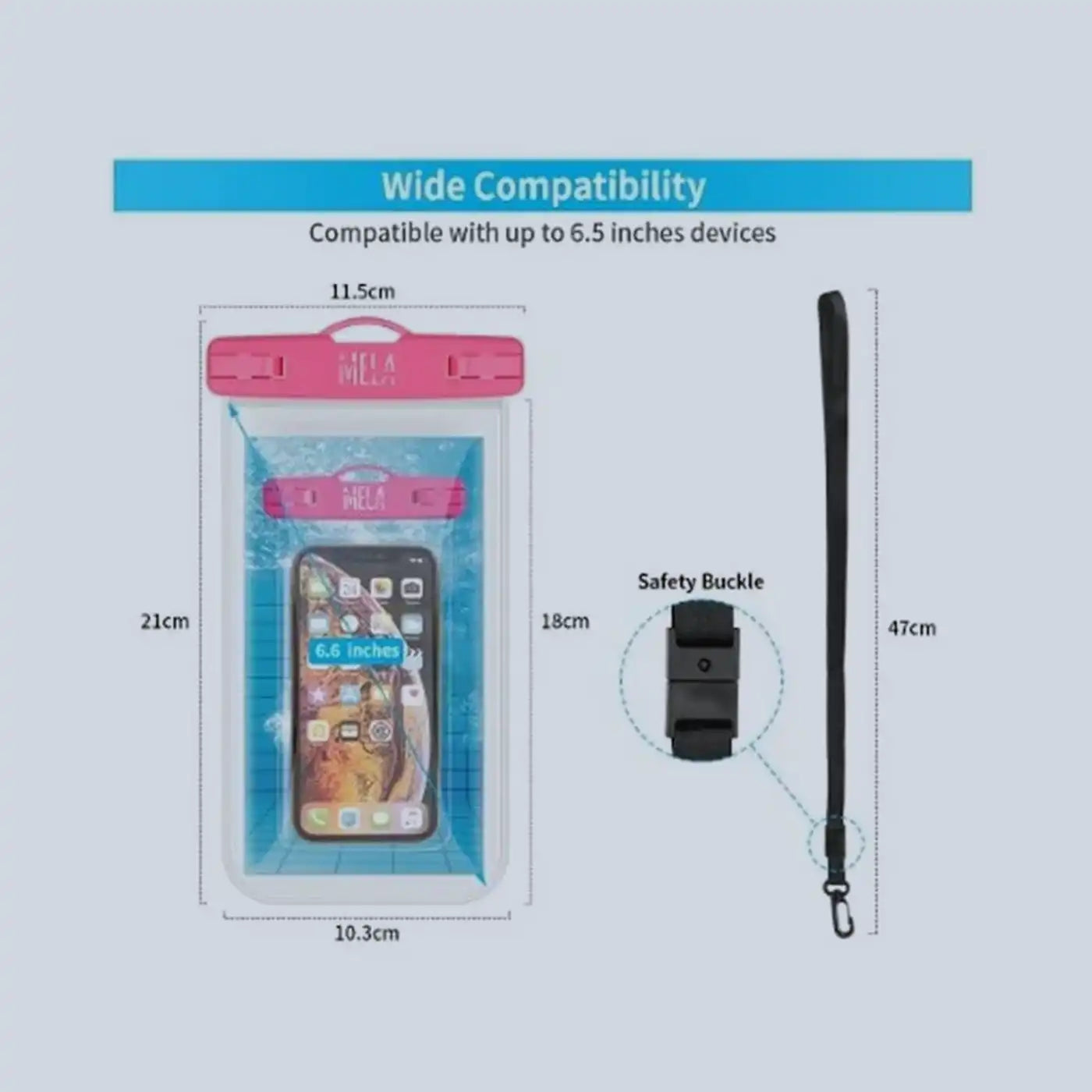 ⁦Mela Universal Smartphone Waterproof Case (Pink)⁩