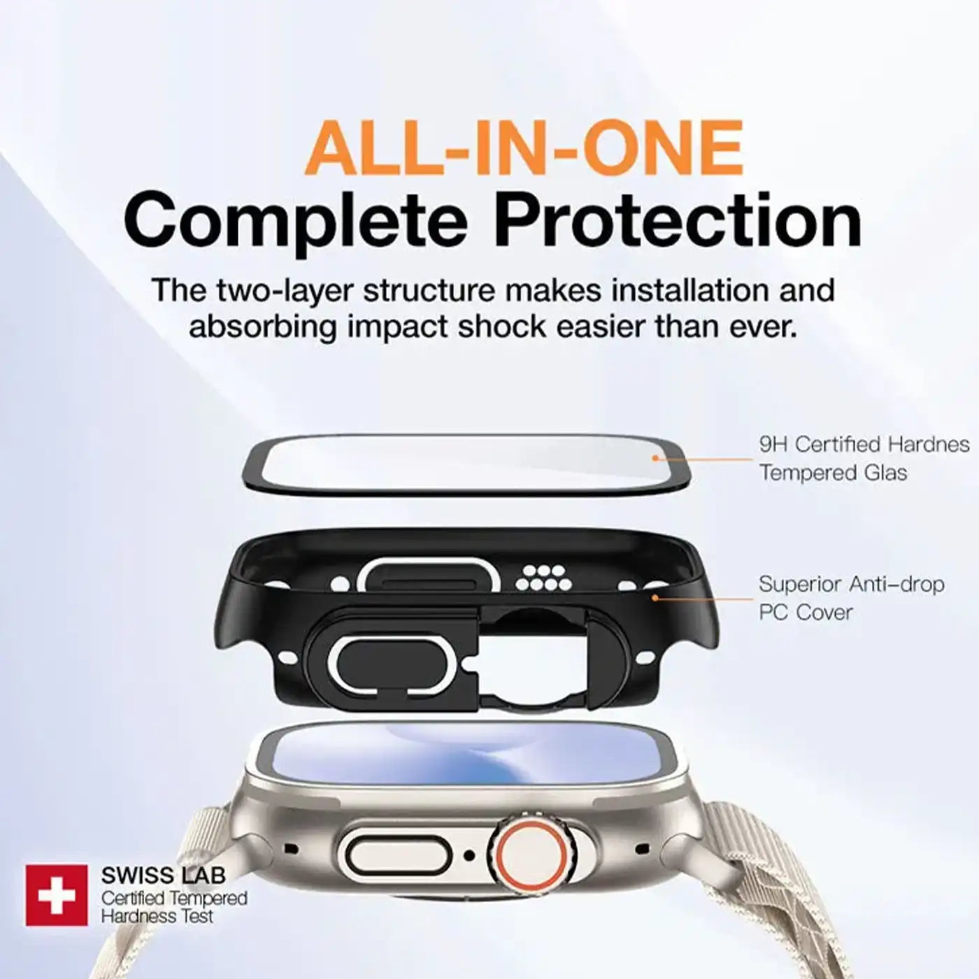 ⁦AmazingThing Apple Watch Ultra Full Glass Case⁩