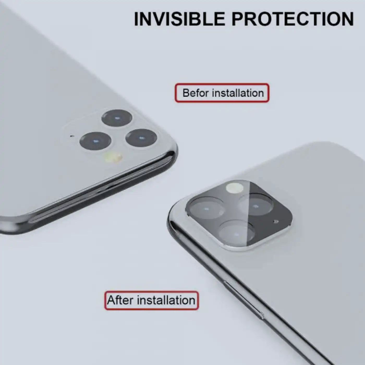 Grip2u Camera Lens Screen Protector for iPhone 11 Pro/11 Pro Max (Silver)
