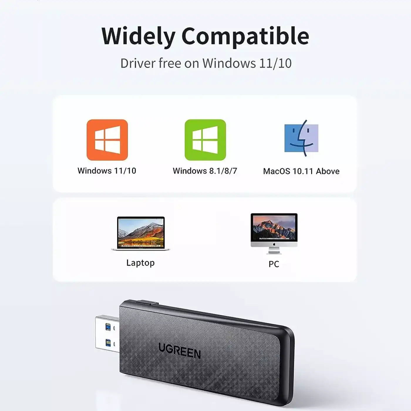 ⁦UGREEN 50340 AC1300 USB WiFi Adapter⁩