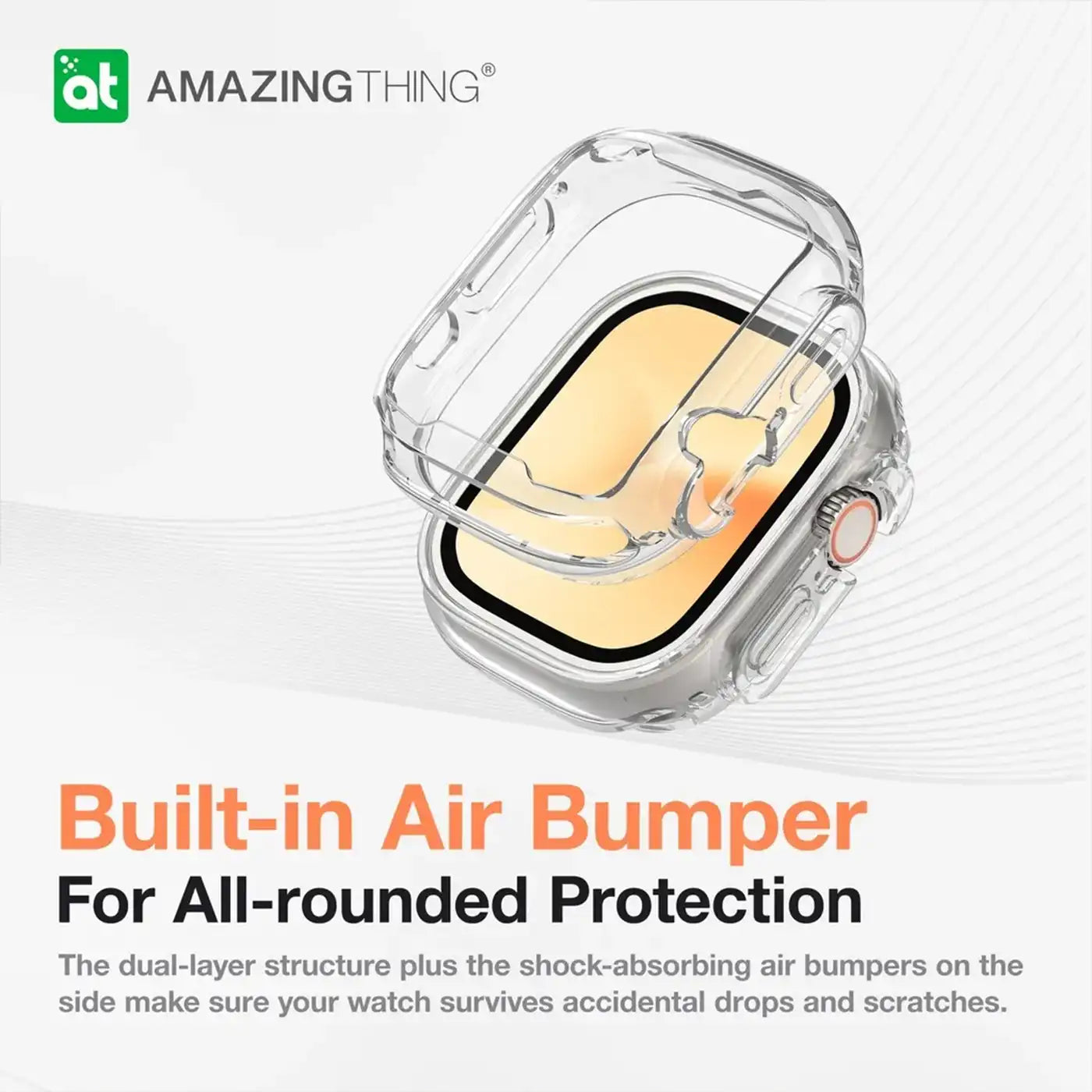 ⁦AmazingThing Apple Watch Ultra Minimal Drop Protection Case 49mm Full Clear⁩
