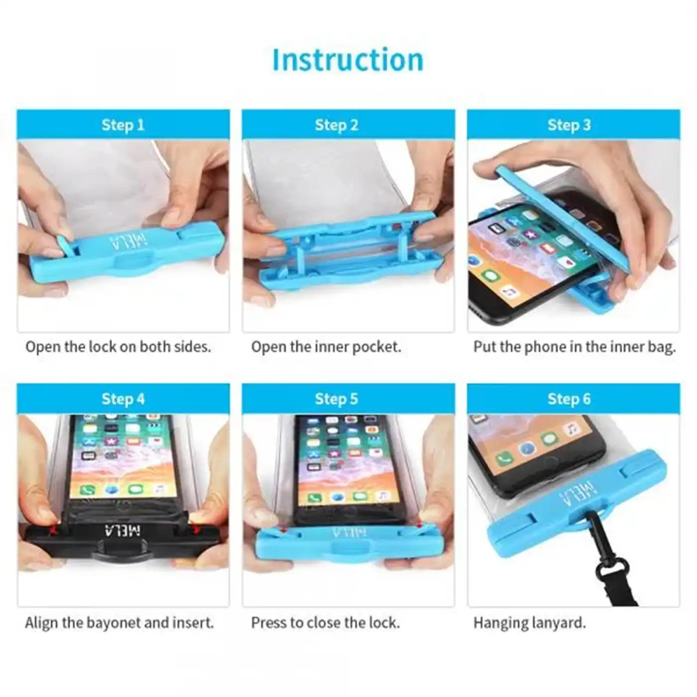 ⁦Seawag Mela Universal Smartphone Waterproof Case (Blue)⁩