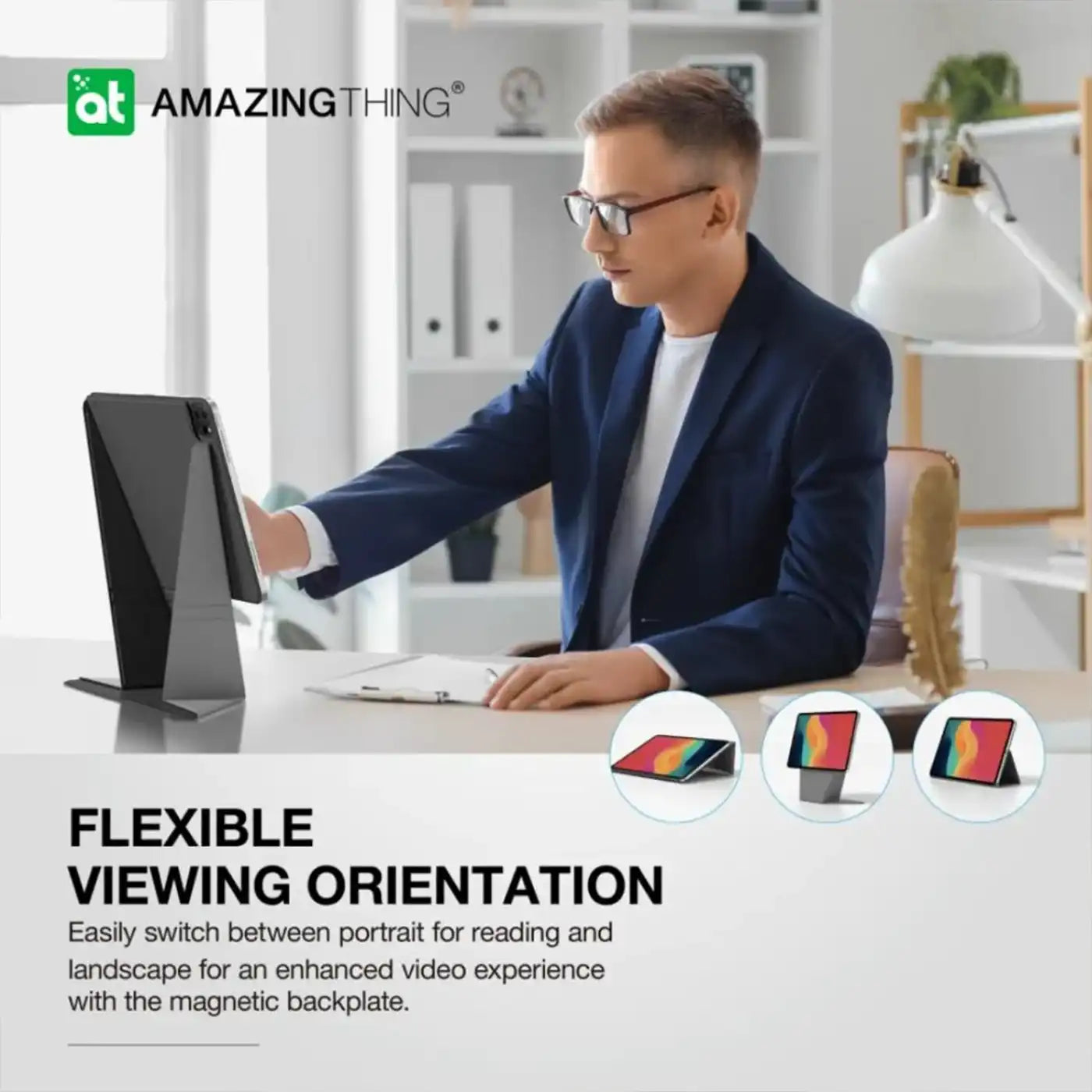 ⁦AmazingThing Matte Pro Mag Folio⁩ لـ ⁦iPad Pro 12.9⁩'' ⁦2024⁩ باللون الأزرق