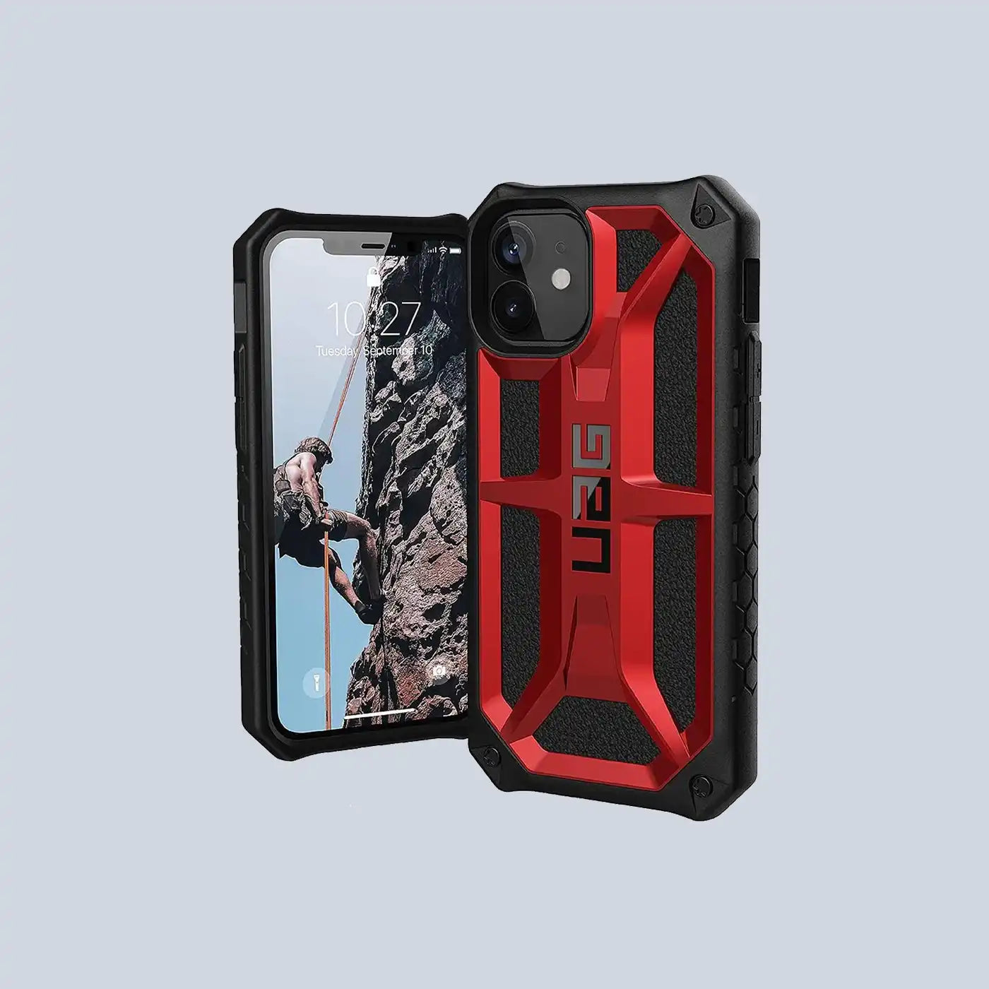 ⁦UAG Monarch⁩ لجهاز ⁦iPhone 12 mini (⁩قرمزي وأسود)