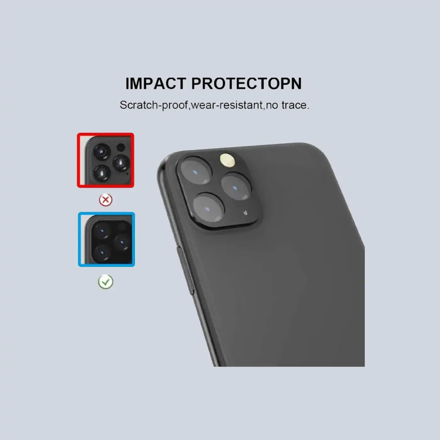 Grip2u iPhone 12 Camera Lens Screen Protector-Black