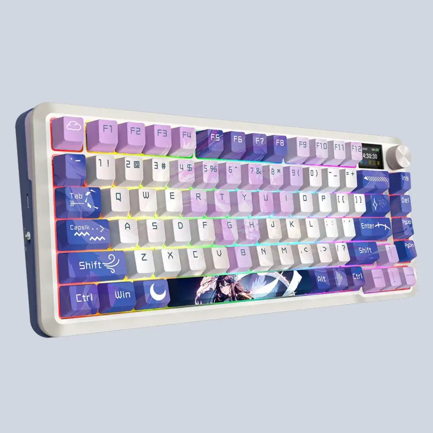 Flekact Pro 3modes Connection With Lcd Screen Gasket Mounted Mechanical Keyboard - Animated Theme