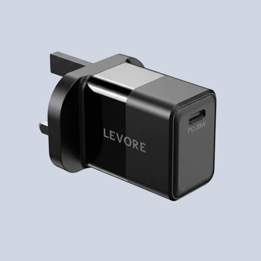 Levore Wall Charger 25W 1XUSB-C Power Delivery Fast Charging Adapter - Black