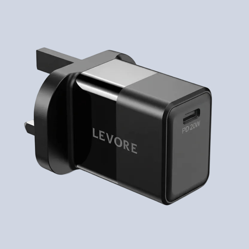 Levore Wall Charger 20W 1XUSB-C Power Delivery Fast Charging Adapter - Black